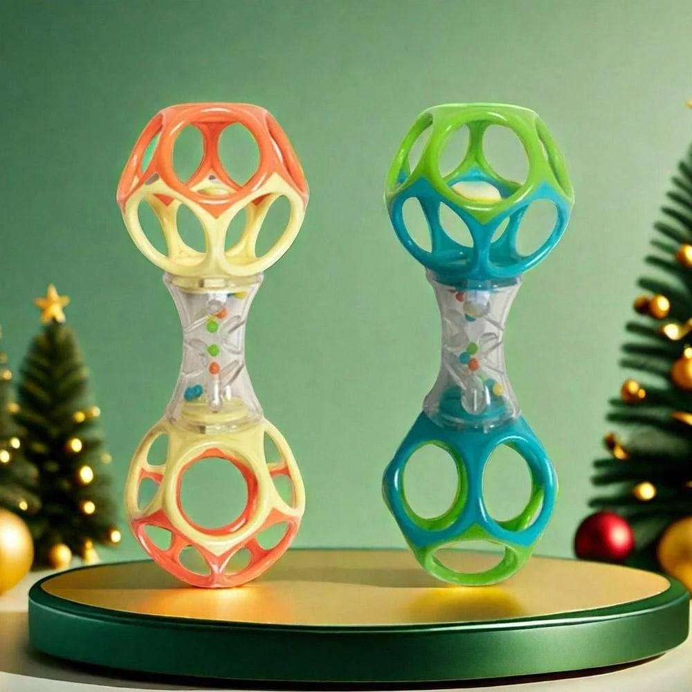 Easy-Grasp Baby Rattle Toy with Soft Teething Edges