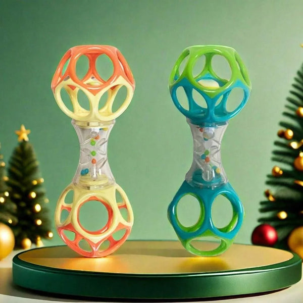 Easy-Grasp Baby Rattle Toy with Soft Teething Edges