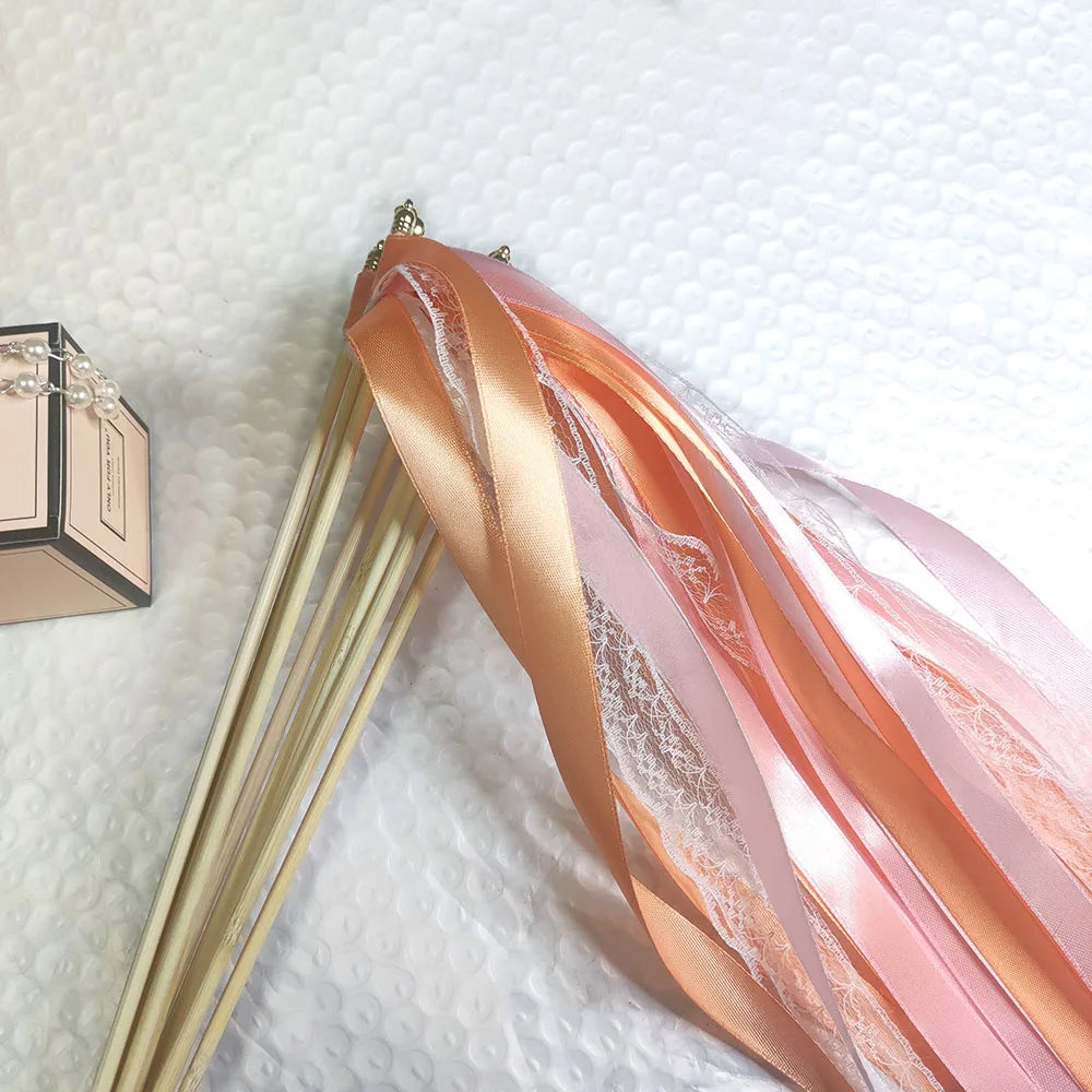 Elegant Ribbon Wands with Bells for Weddings & Celebrations