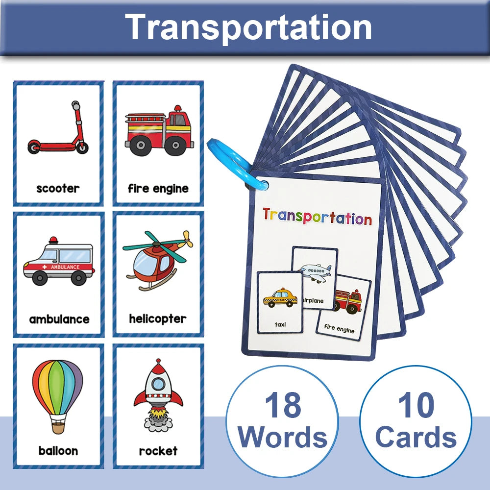 Montessori English Word Learning Cards for Kids