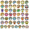 A collection of 50 colorful animal positive quote stickers featuring various animals and encouraging phrases.