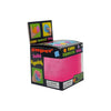 A box of Super Solid Squish Cube squeezable ball toys with colorful cube balls inside.