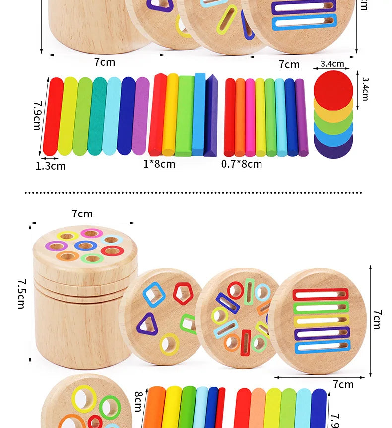 Wooden Montessori Color Sorting Toy for Toddlers