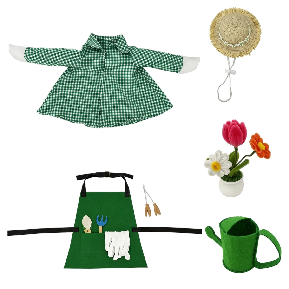 23-Inch Porch Goose Statue with Gardener Outfit and Accessories