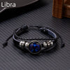 Zodiac Sign Luminous Leather Wrap Bracelet