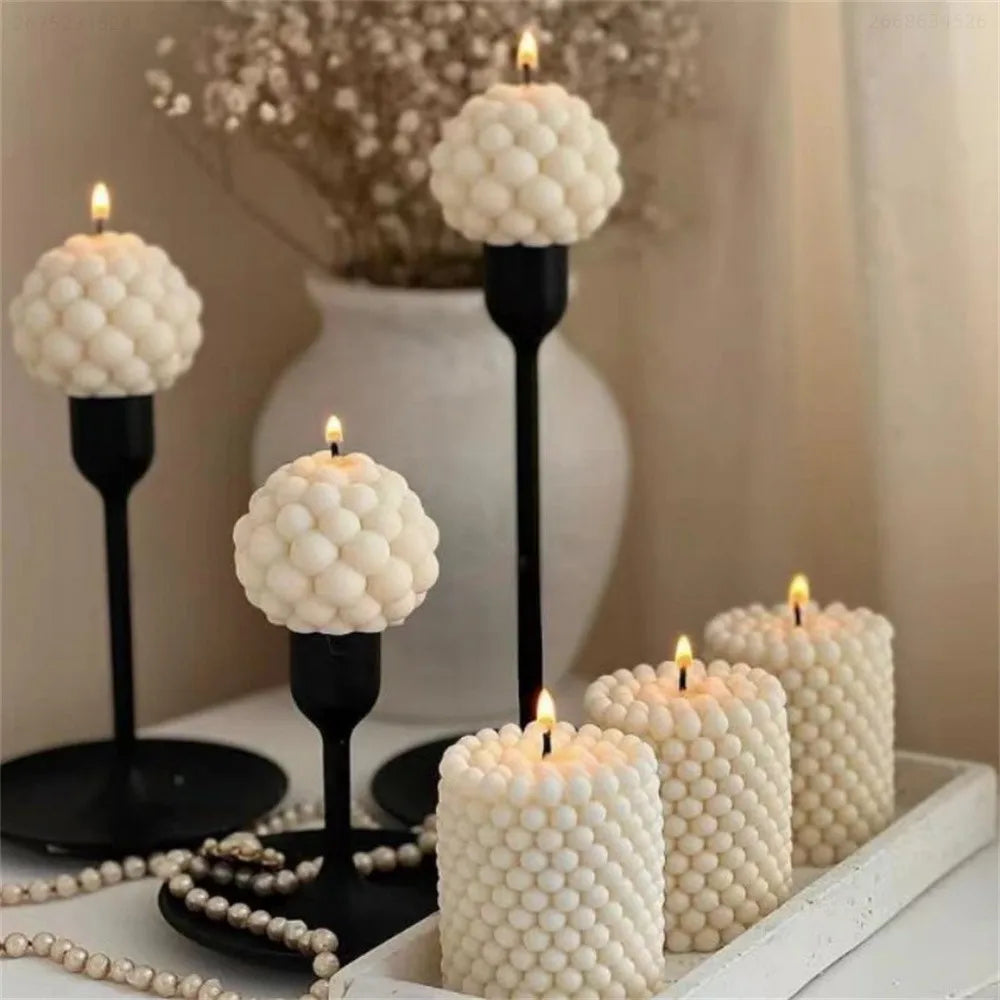 3D Bubble Candle Mold Set - Spherical Silicone Molds for Unique DIY Candles