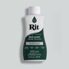 Bottle of Rit dark green dye liquid with a white cap and label