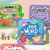 A set of water painting books for children featuring themes like animal world, sea world, and daily life.
