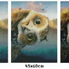 Three examples of a 5D Diamond Painting kit featuring fresh cherries and full drill home art décor in various sizes.