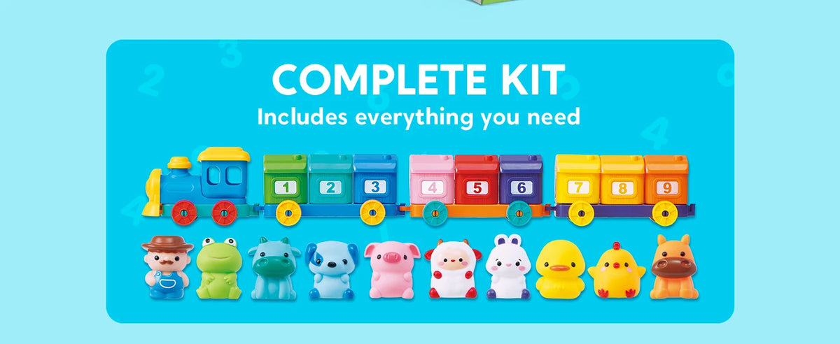 Counting & Sorting Farm Train with 9 Animal Figures