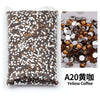 Bag of A20 Yellow Coffee flat-back resin rhinestones for DIY craft and nail art
