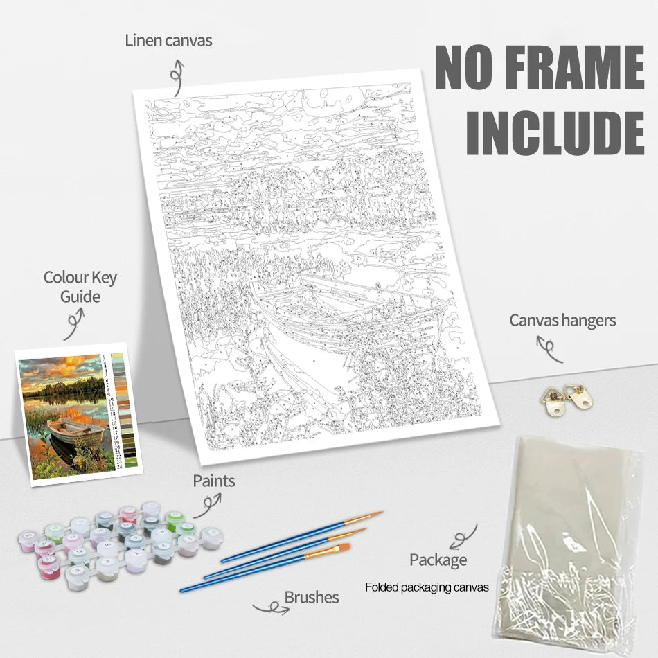 Cherry Blossom Paint by Numbers Kit for Adults – Japanese Scenery Art on Canvas
