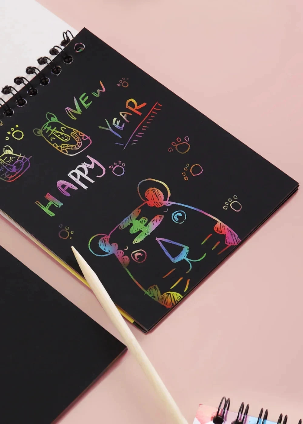 Rainbow Scratch Art Paper Set for Kids – DIY Graffiti & Drawing Activity Book
