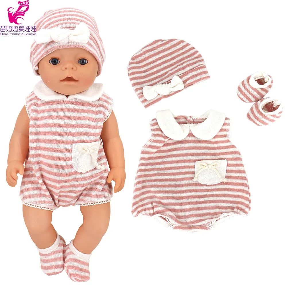 Doll Outfit Set with Hat for 17-43 cm Baby Dolls