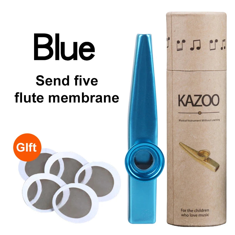 Gold-Plated Metal Kazoo with 5 Replacement Films