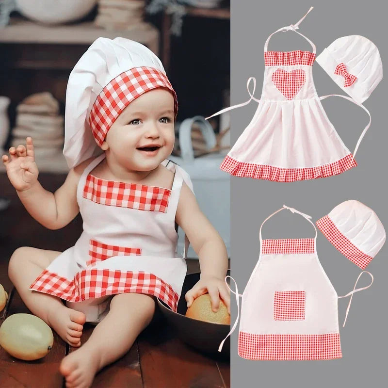 Baby Chef Apron & Hat Set for Photography Props