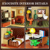 Close-up of various interior details and furniture from a Mystery Shack building block set