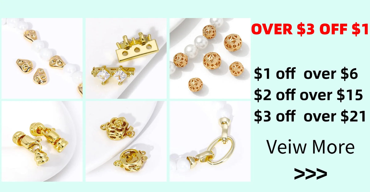 A collection of gold-plated brass round spacer beads for jewelry making displayed on a white background.