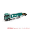 A green and white 1:64 die-cast metal container trailer truck set with pull-back action.