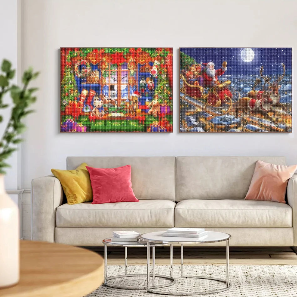 Christmas Diamond Painting Kit with Frame, Scenic Art for Adults