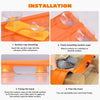 Installation guide showing how to mount suction cups onto a flexible car race track for a window or smooth surface.