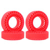 Two red silicone rubber tire inserts for RC crawlers