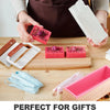 Complete Silicone Soap Making Mold Kit with Wooden Box and Stainless Steel Cutters