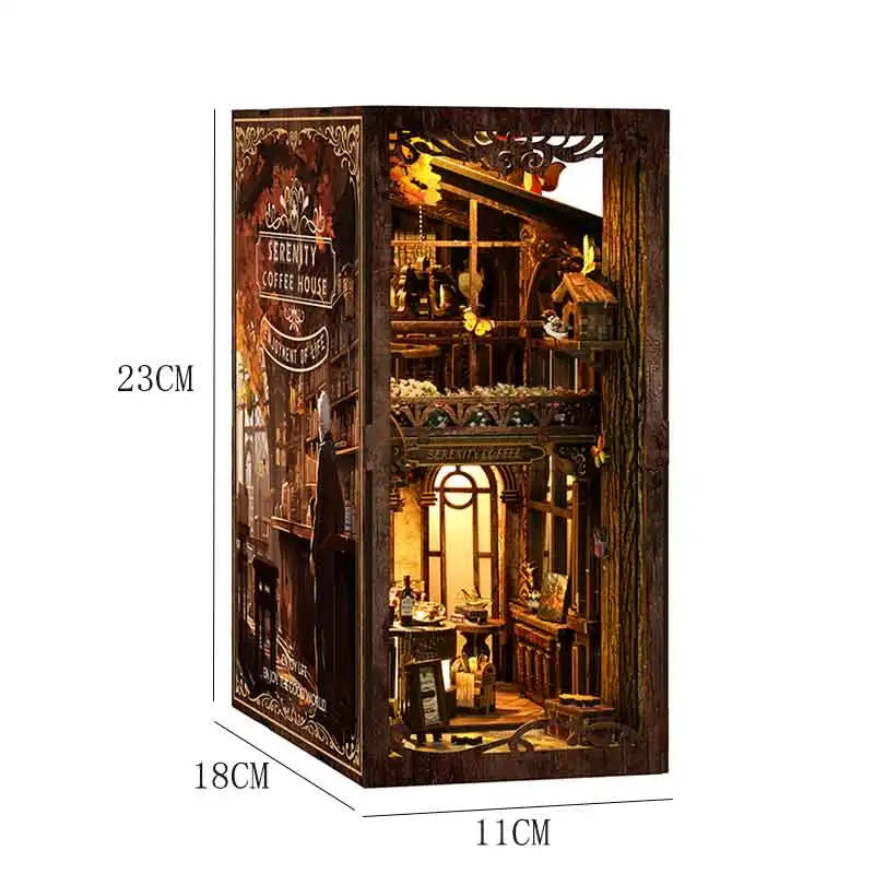 DIY Book Nook Kit – Magic House Wooden 3D Puzzle Bookshelf Insert