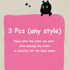 A pink note with black cartoon bats on top and text instructing customers to specify the style when placing an order.