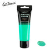 A tube of Xin Bowen Acrylic Color Emerald Green paint with a black cap and label.