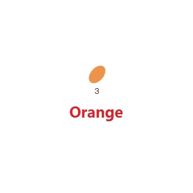 A small, orange-colored object next to the number 3, representing Orange clay.