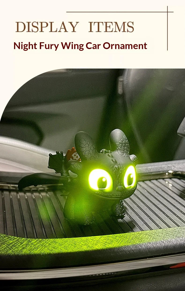 Glowing Toothless Dashboard Ornament with Movable Wings
