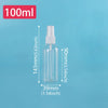 A clear glass refillable travel spray bottle with a fine mist pump, labeled 100ml.