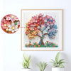 Diamond art painting kit featuring a vibrant, colorful tree with pink, purple, and blue blossoms.
