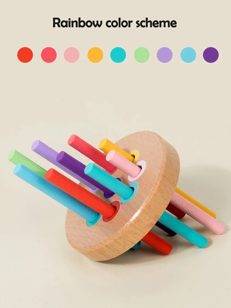 Wooden Color Sorting Toy for Toddlers – Montessori Fine Motor Skills Game