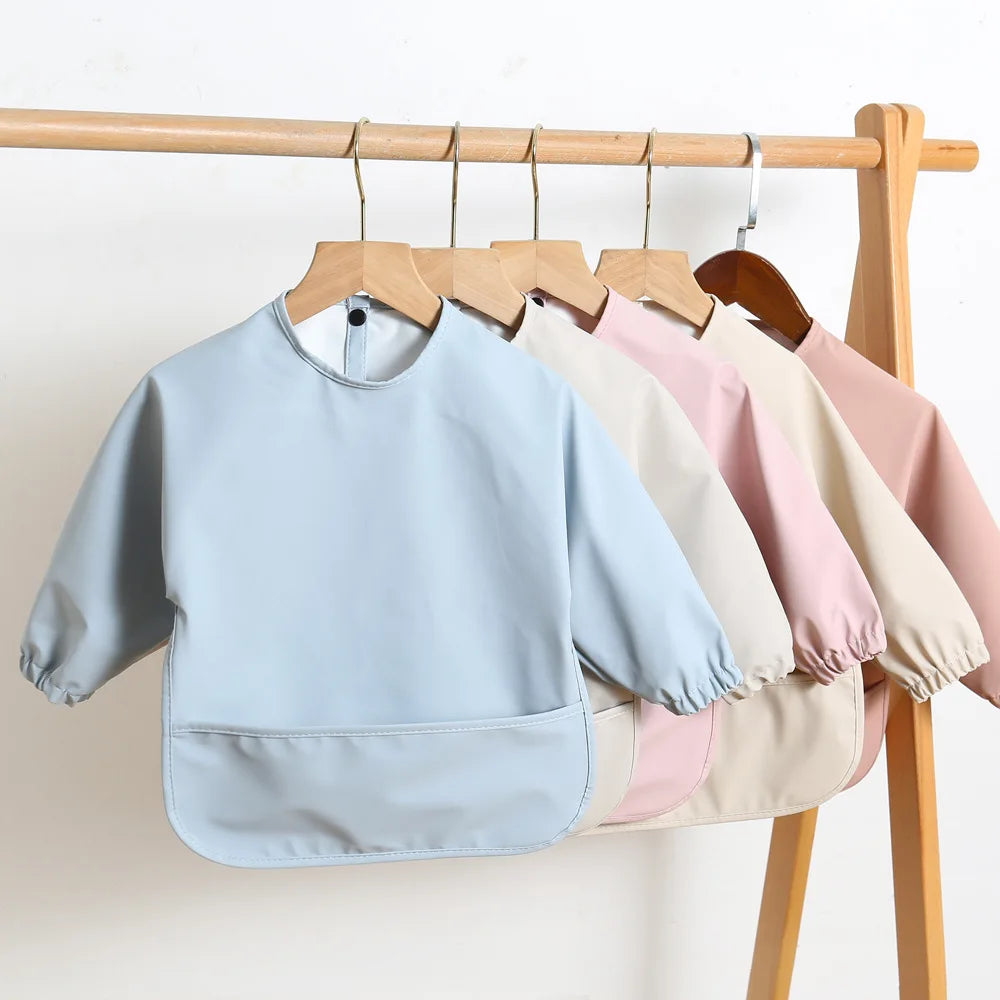 Long-Sleeve Waterproof Baby Bibs for Toddlers