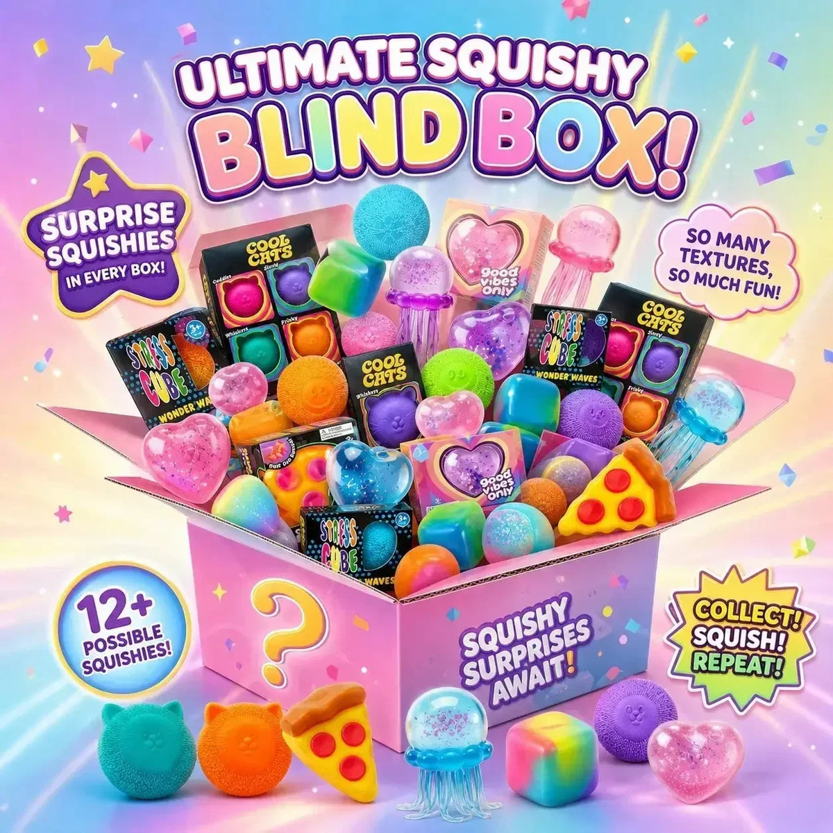 Mystery Squishy Surprise Box – Novelty Stress Relief Toy