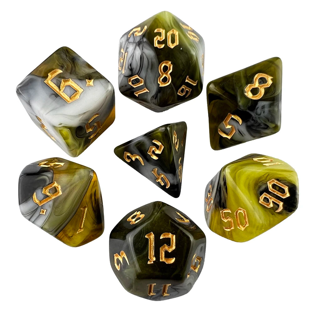7-Piece Multicolor Polyhedral Dice Set for RPG and Tabletop Games