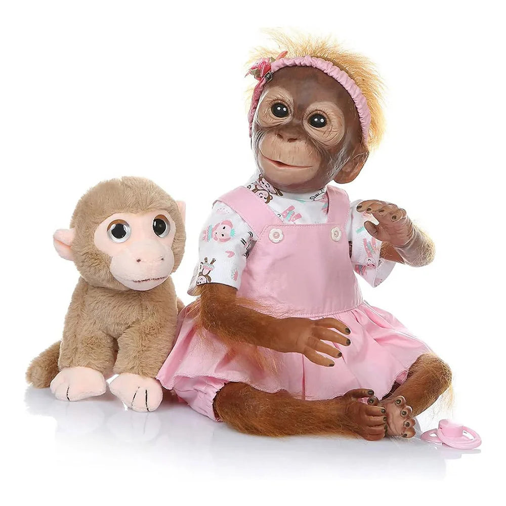 Realistic Silicone Monkey Reborn Doll – 50cm Lifelike Baby Ape