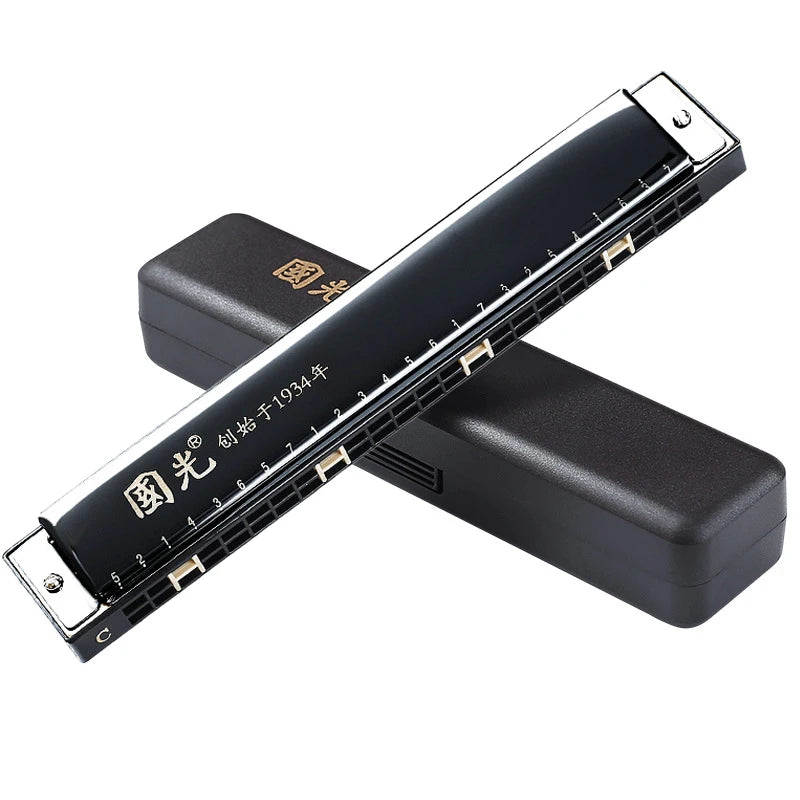 24-Hole Tremolo Harmonica in C with Carrying Case