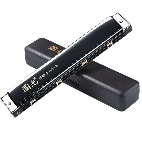 24-Hole Tremolo Harmonica in C with Carrying Case