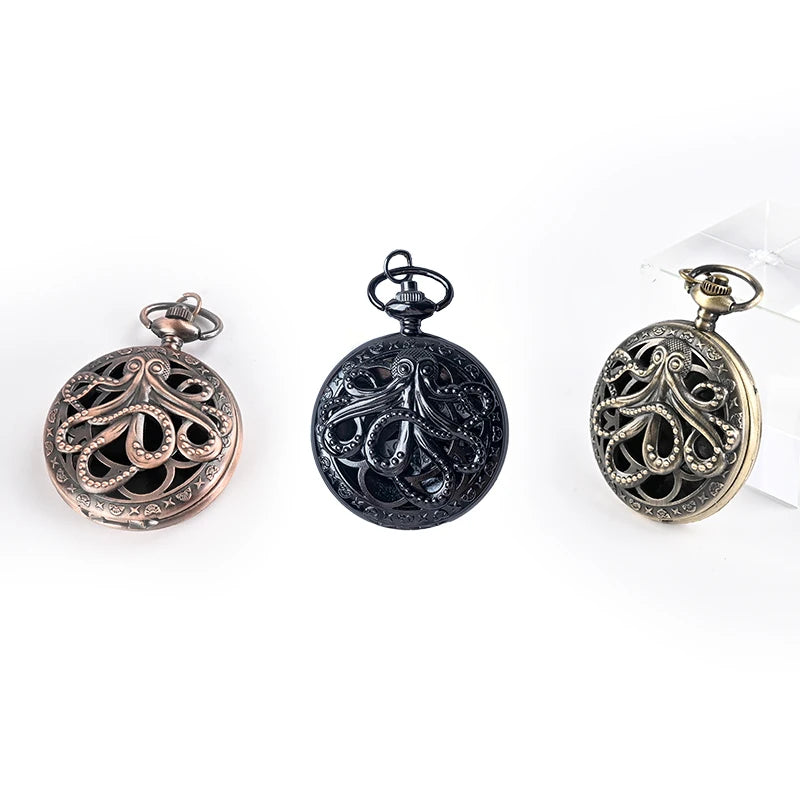 Vintage Metal Polyhedral Dice Set with Pocket Watch Case