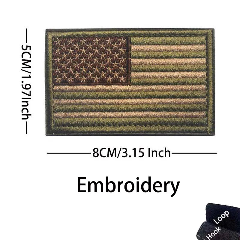 Reflective American Flag Tactical Patch with Glow-in-the-Dark Detail