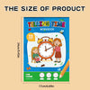 A colorful workbook titled Telling Time with an analog clock illustration and various related tools like a pencil and insects