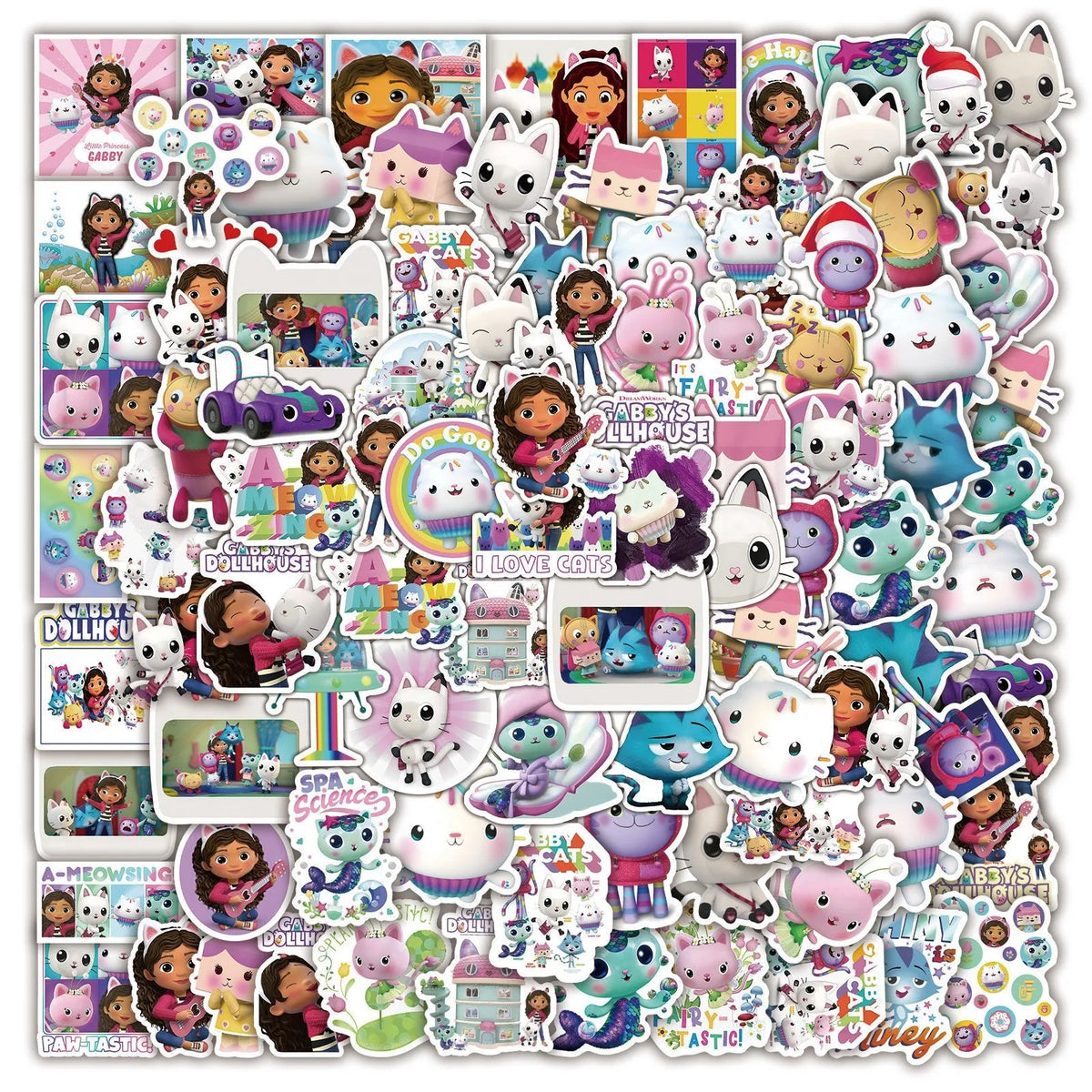 Gabby's Dollhouse Waterproof Sticker Pack for Laptops, Luggage & More