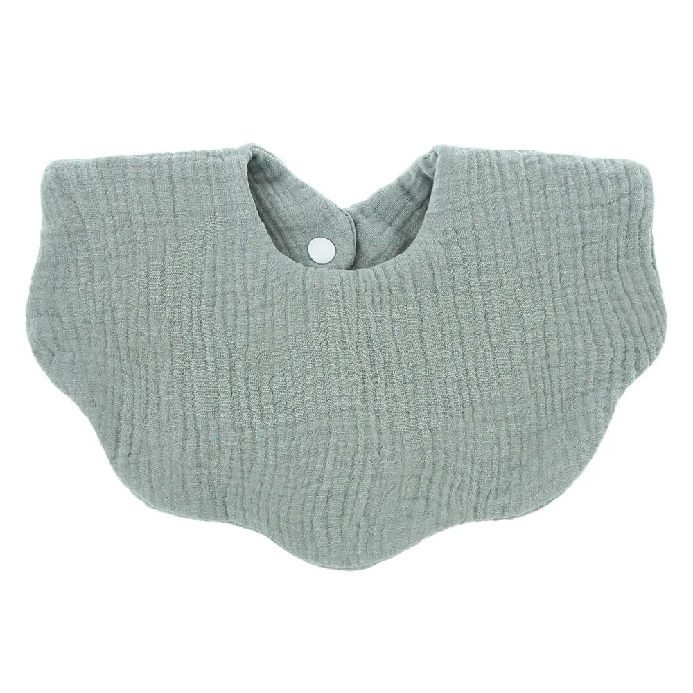 Cotton Baby Bibs with Burp Cloth – Soft Solid Color Bandana Scarf