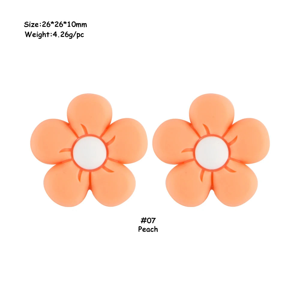 Colorful Silicone Flower Beads for Jewelry Making