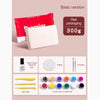 Basic version of air-dry stone plastic clay for sculpting and crafting with tools and color palettes