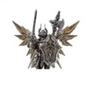 A detailed metal figurine of an Adjudicator with wings and a sword.