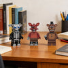 A set of mini building block figures of Freddy, Bonnie, and other characters from Five Nights at Freddy's